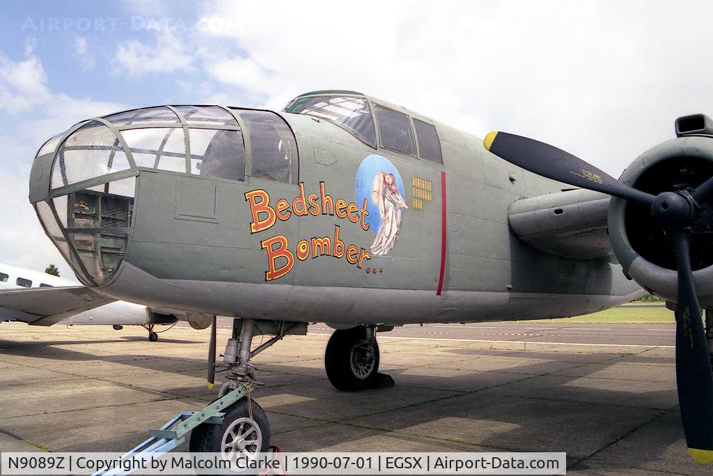 N9089Z, 1944 North American TB-25N Mitchell C/N 108-34136, North American VB-25N Mitchell at North Weald Airfield in 1990.