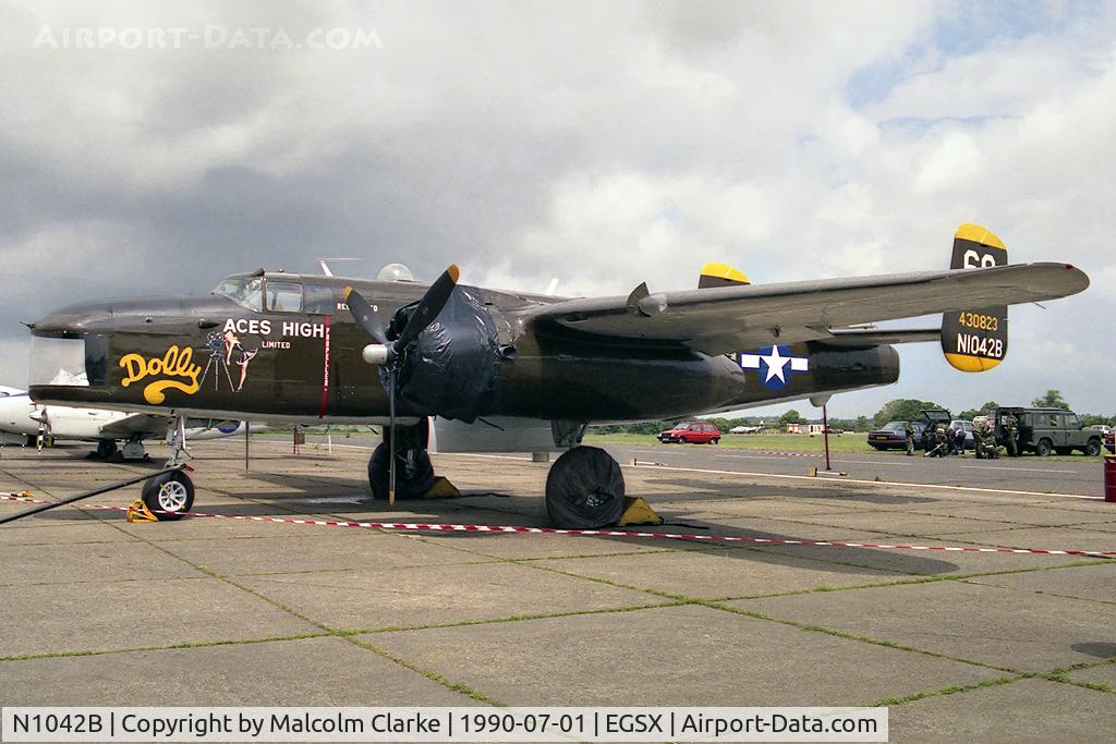 N1042B, 1944 North American B-25N Mitchell C/N 108-35148, North American VB-25N Mitchell at North Weald Airfield in 1990.
