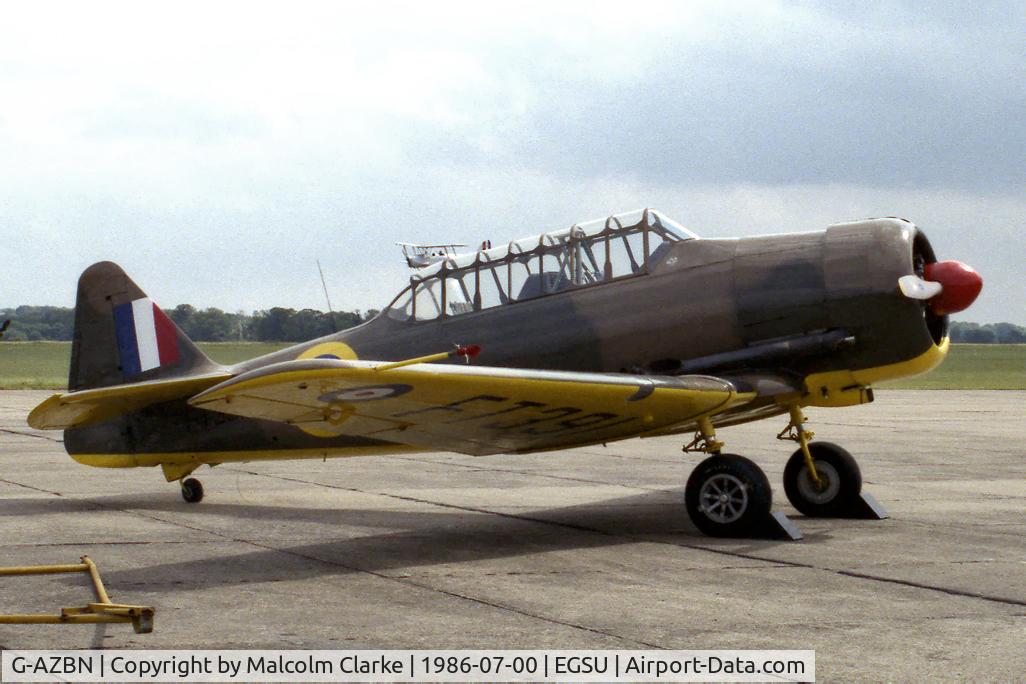 G-AZBN, 1942 Noorduyn AT-16 Harvard IIB C/N 14A-1431, Noorduyn AT-16 Harvard Mk2B at The Imperial War Museum, Duxford in 1986.