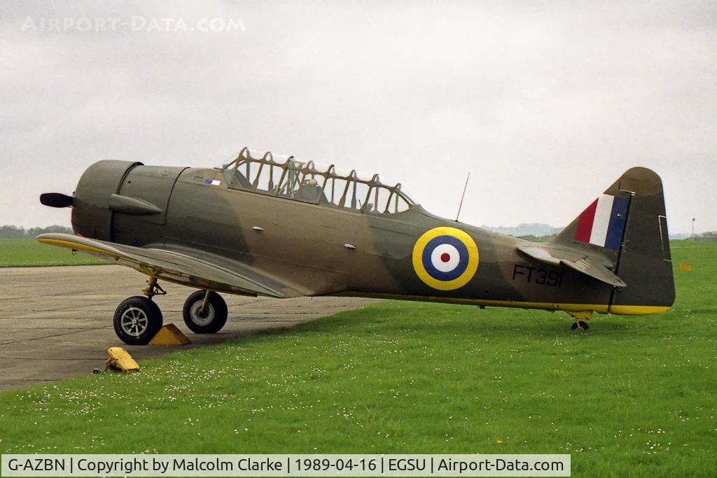 G-AZBN, 1942 Noorduyn AT-16 Harvard IIB C/N 14A-1431, Noorduyn AT-16 Harvard Mk2B at The Imperial War Museum, Duxford in 1989.
