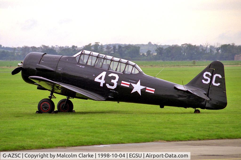 G-AZSC, 1943 Noorduyn AT-16 Harvard IIB C/N 14A-1363, Noorduyn AT-16 Harvard Mk2B at The Imperial War Museum, Duxford in 1988.