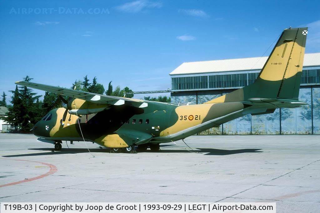 T19B-03, 1990 Airtech CN-235-100M C/N C034, one of many CN235s on the Getafe flightline.