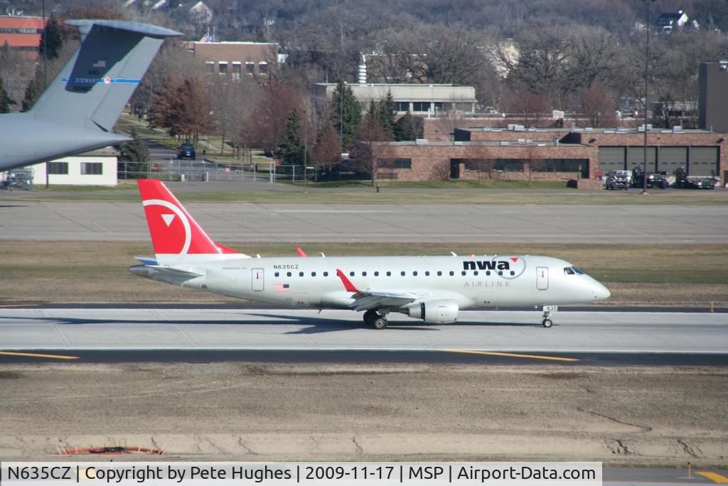 N635CZ, 2008 Embraer 175LR (ERJ-170-200LR) C/N 17000252, still in NW colours