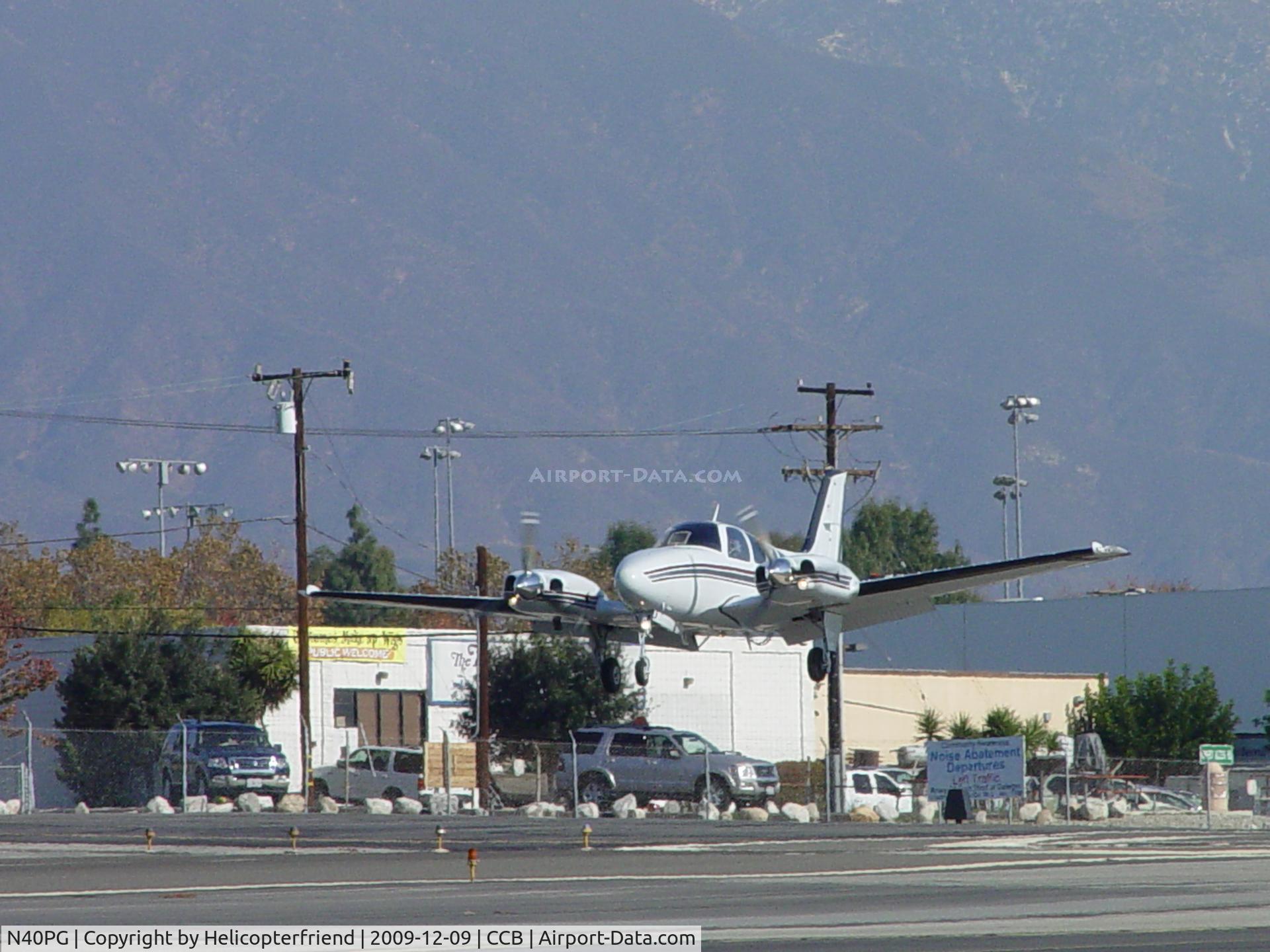 N40PG, 1980 Beech 58P Baron C/N TJ-309, Touching down on runway 24