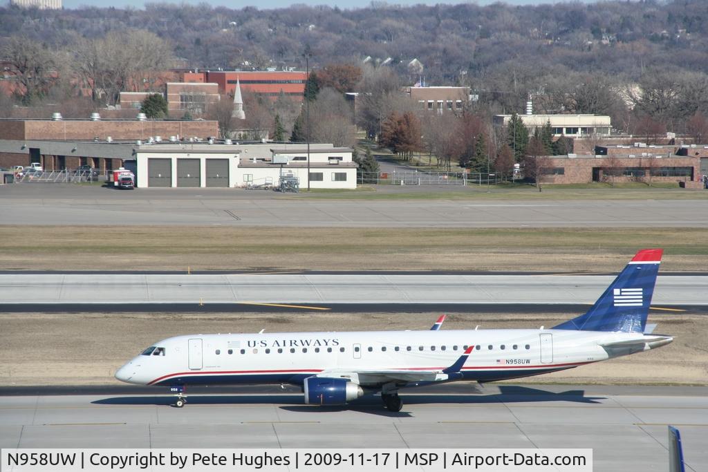 N958UW, 2008 Embraer ERJ-190-100 IGW 190AR C/N 19000164, at MSP