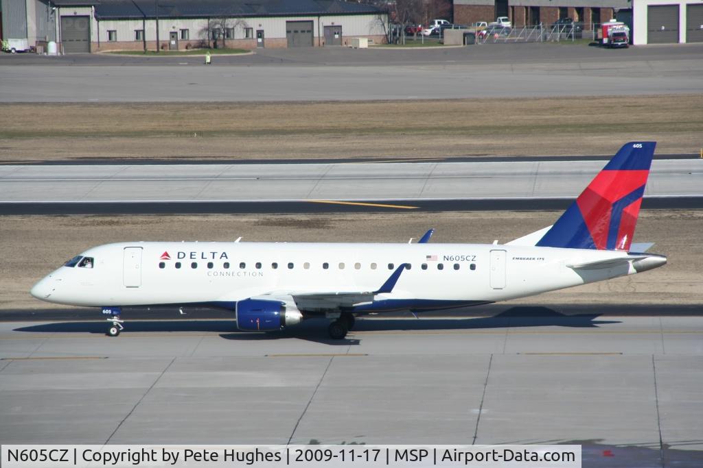 N605CZ, 2007 Embraer 175LR (ERJ-170-200LR) C/N 17000186, at MSP, now in DL colours