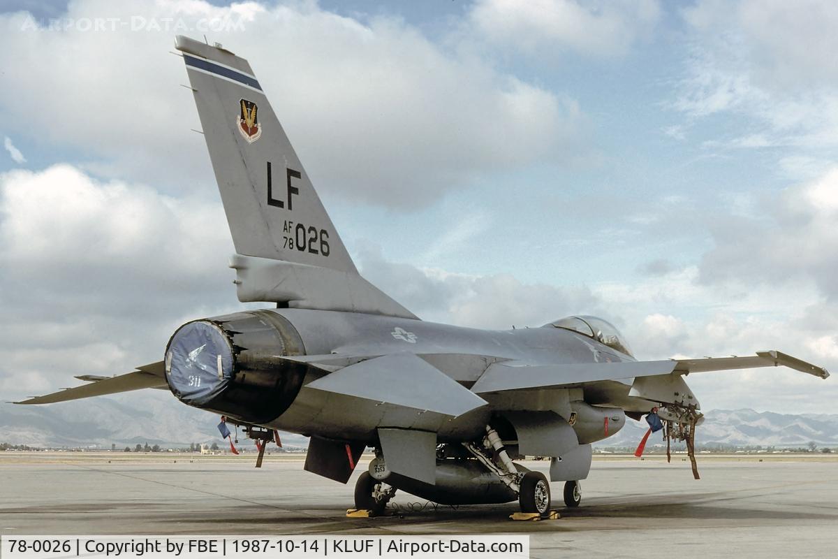 78-0026, General Dynamics F-16A Fighting Falcon C/N 61-32, F-16A Block10 at Luke AFB