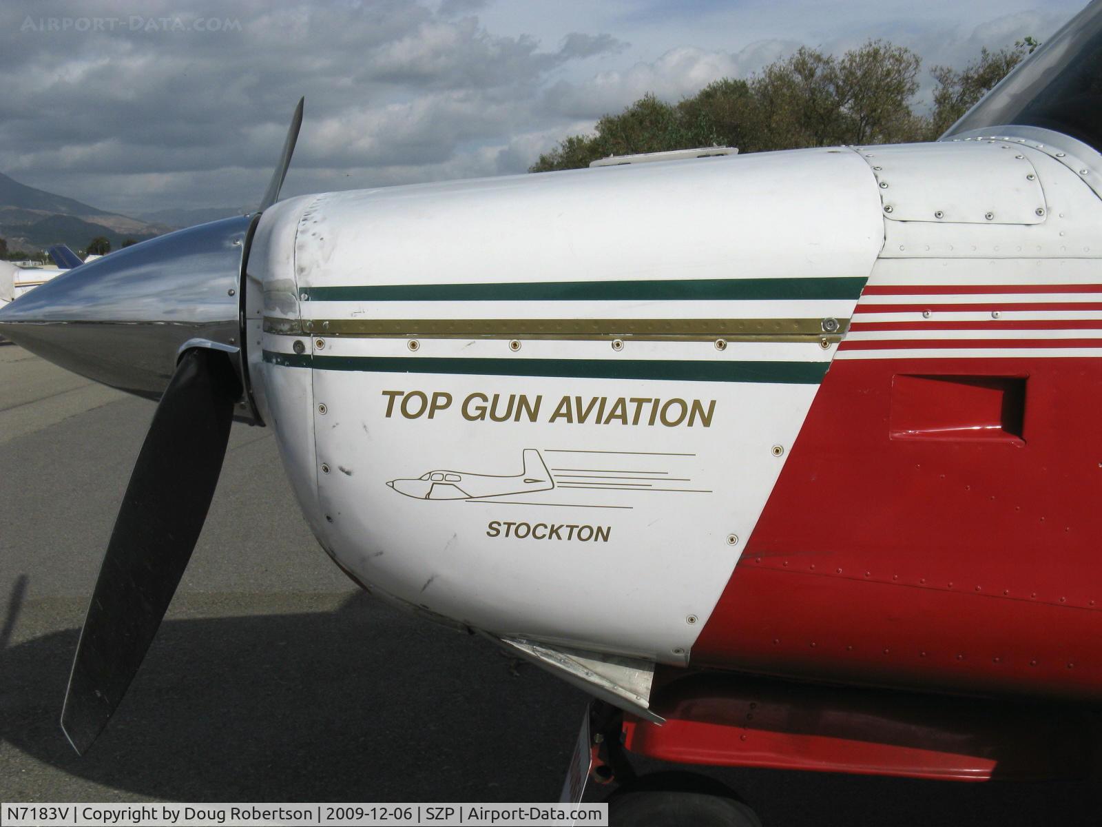 N7183V, 1975 Mooney M20F Executive C/N 22-1181, 1975 Mooney M20F EXECUTIVE, Lycoming IO-360-A1A 200 Hp, cowl logo