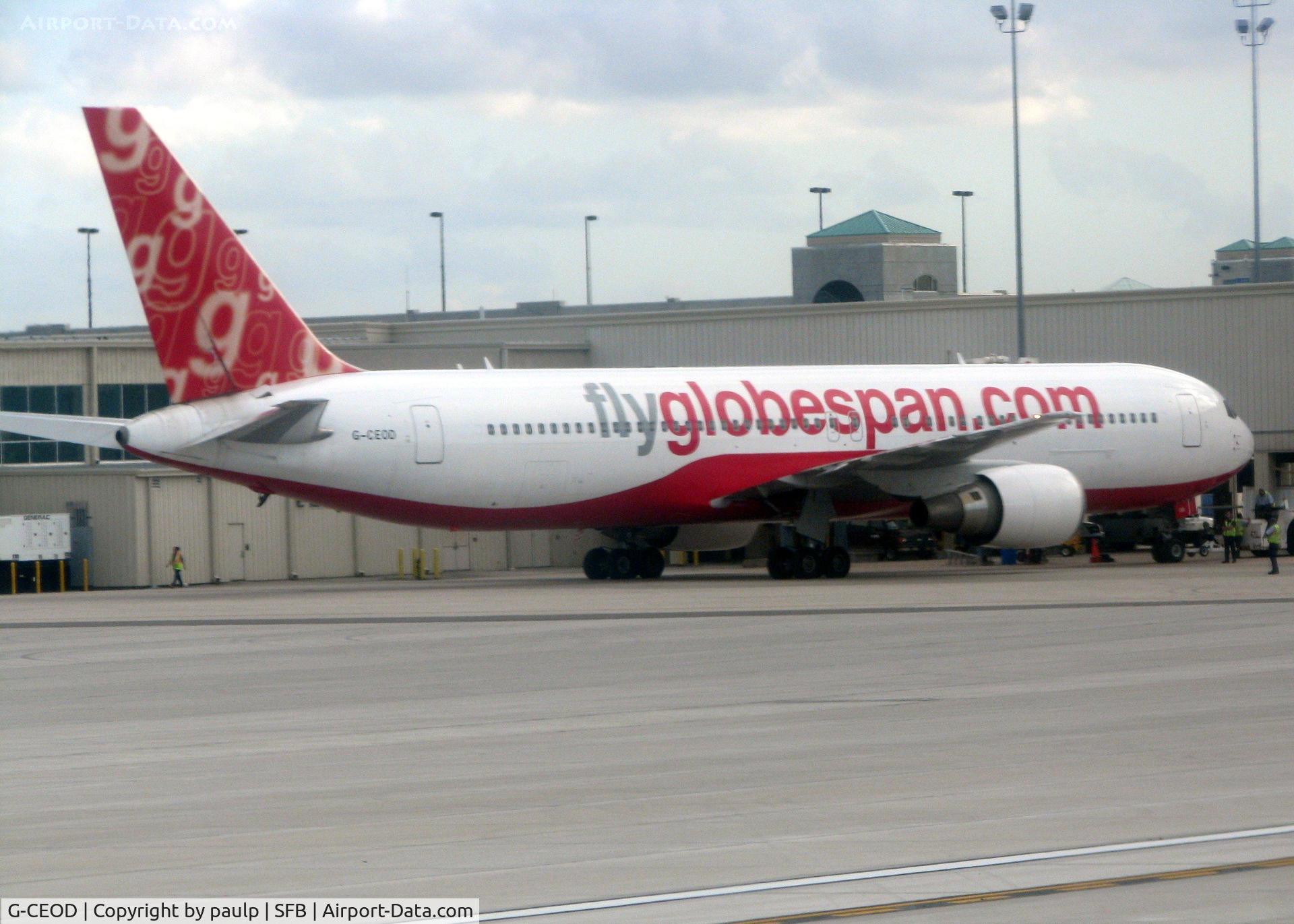 G-CEOD, 2000 Boeing 767-319 C/N 30586, Getting serviced at Sanford before returning to England.