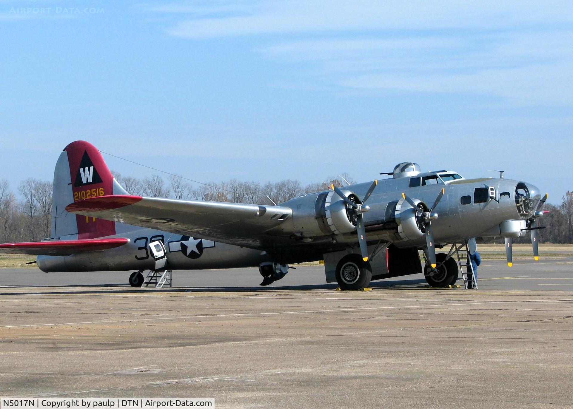 N5017N, 1944 Lockheed/Vega (Boeing) B-17G-105-VE Flying Fortress C/N 8649, In town for a couple of days at the Shreveport Downtown airport.