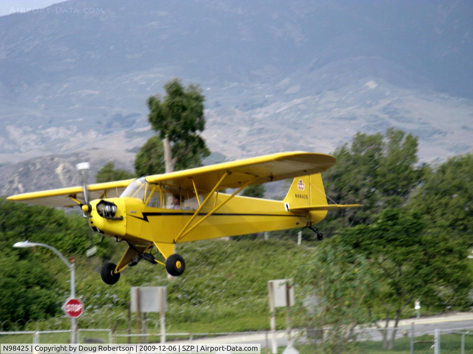 N98425, 1946 Piper J3C-65 Cub Cub C/N 18612, 1946 Piper J3C-65 CUB, Continental C90 90 Hp upgrade, on final Rwy 22