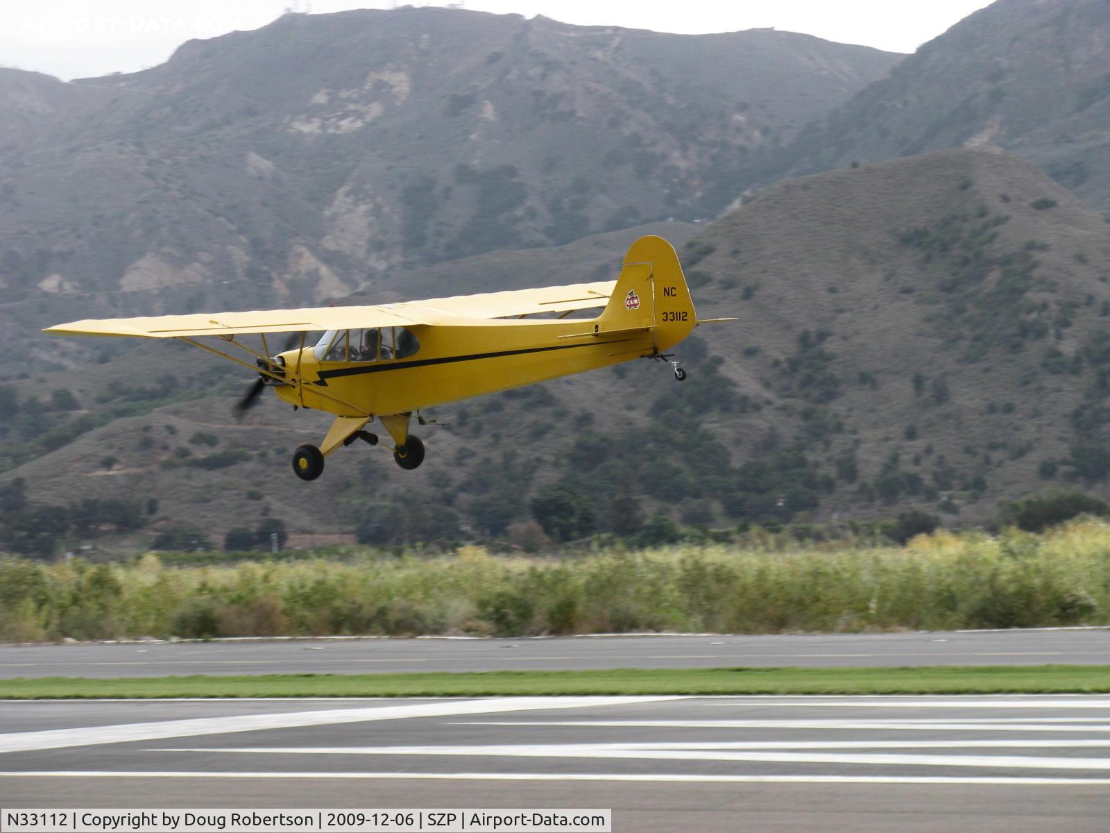 N33112, 1940 Piper J3C-65 Cub Cub C/N 5830, 1940 Piper J3C-65 CUB, Continental C90 90 Hp upgrade, landing Rwy 04
