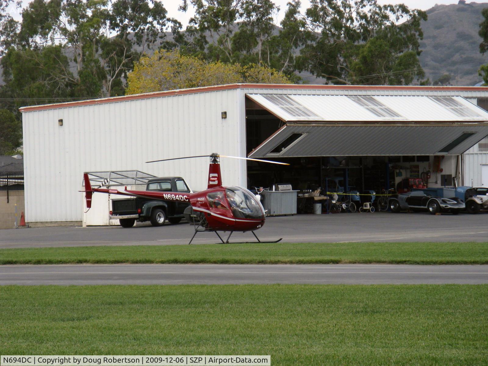 N694DC, 2004 Robinson R22 Beta C/N 3573, 2004 Robinson R22 BETA II, Lycoming O-360 derated to 131 Hp continuous, landed