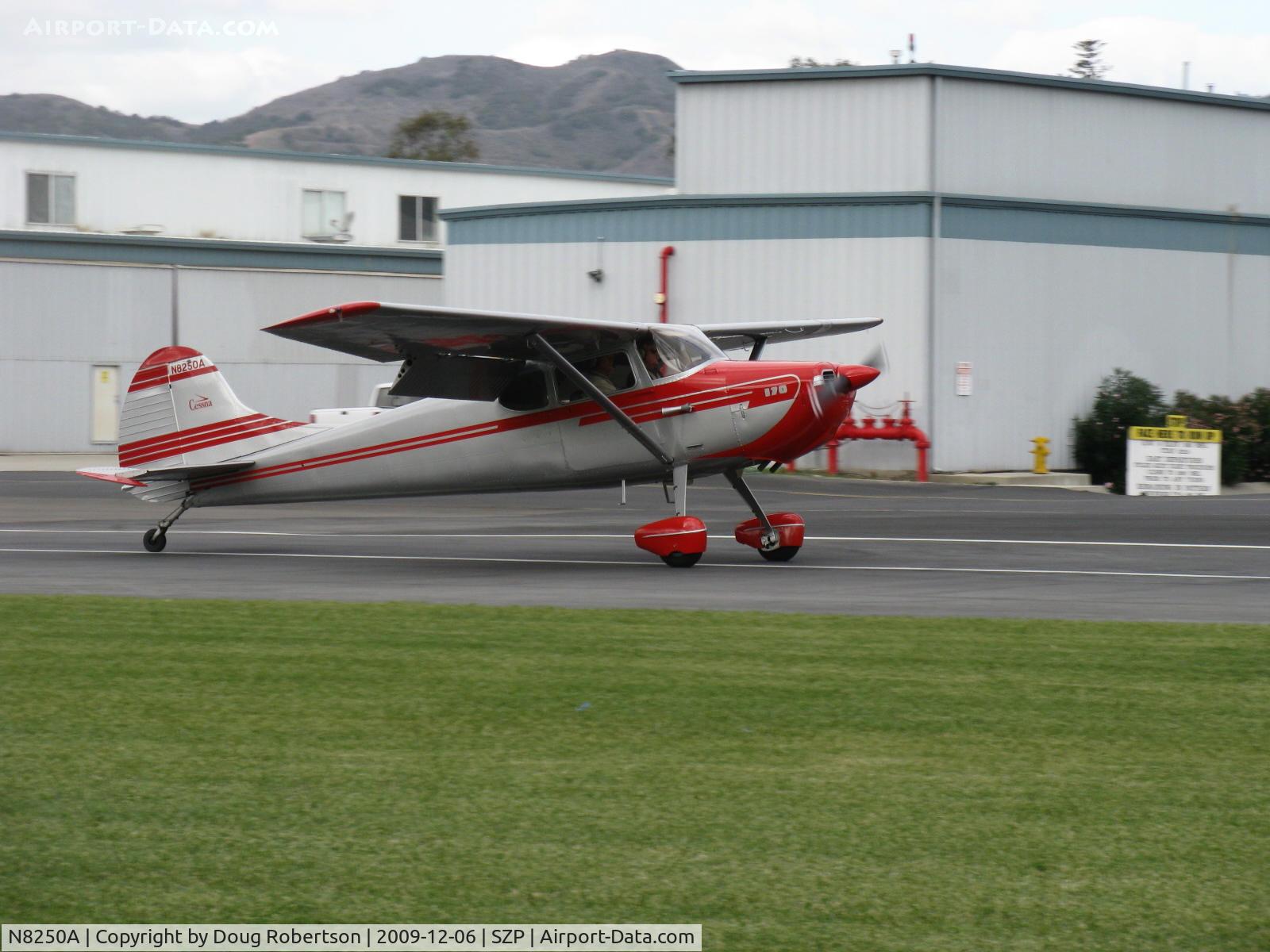 N8250A, 1952 Cessna 170B C/N 25102, 1952 Cessna 170B, Continental C-145-2 145 Hp, landing roll Rwy 04