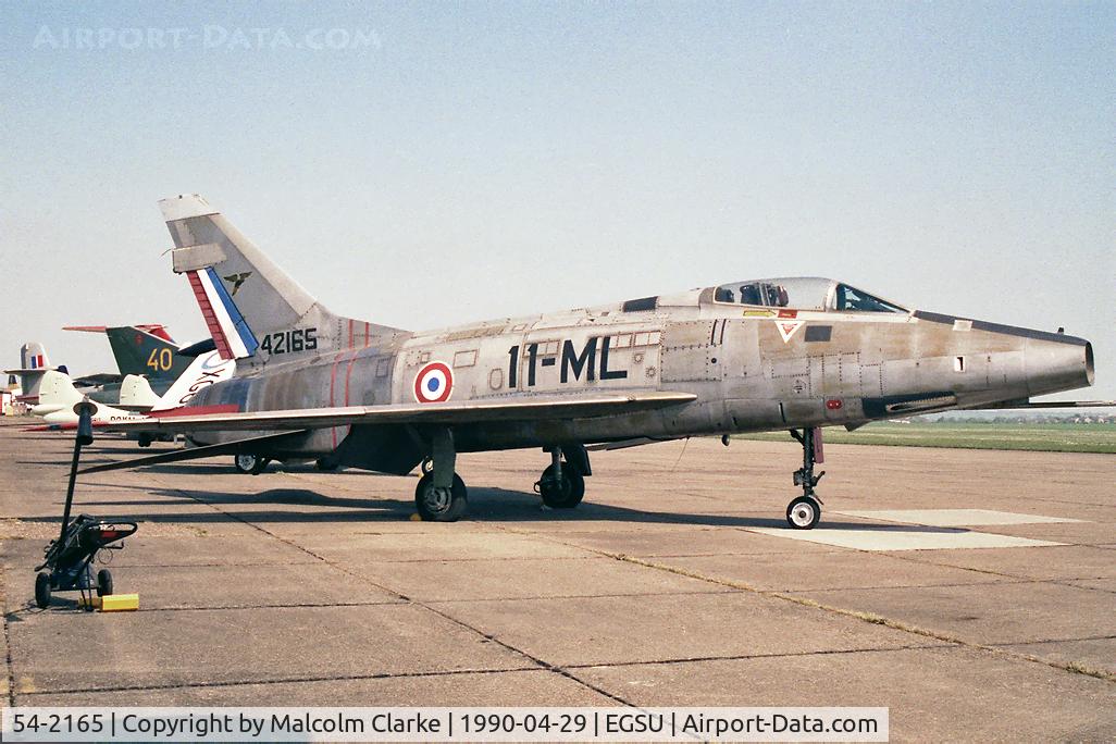 54-2165, North American F-100D Super Sabre C/N 223-45, North American F-100D Super Sabre at The Imperial War Museum in 1990.