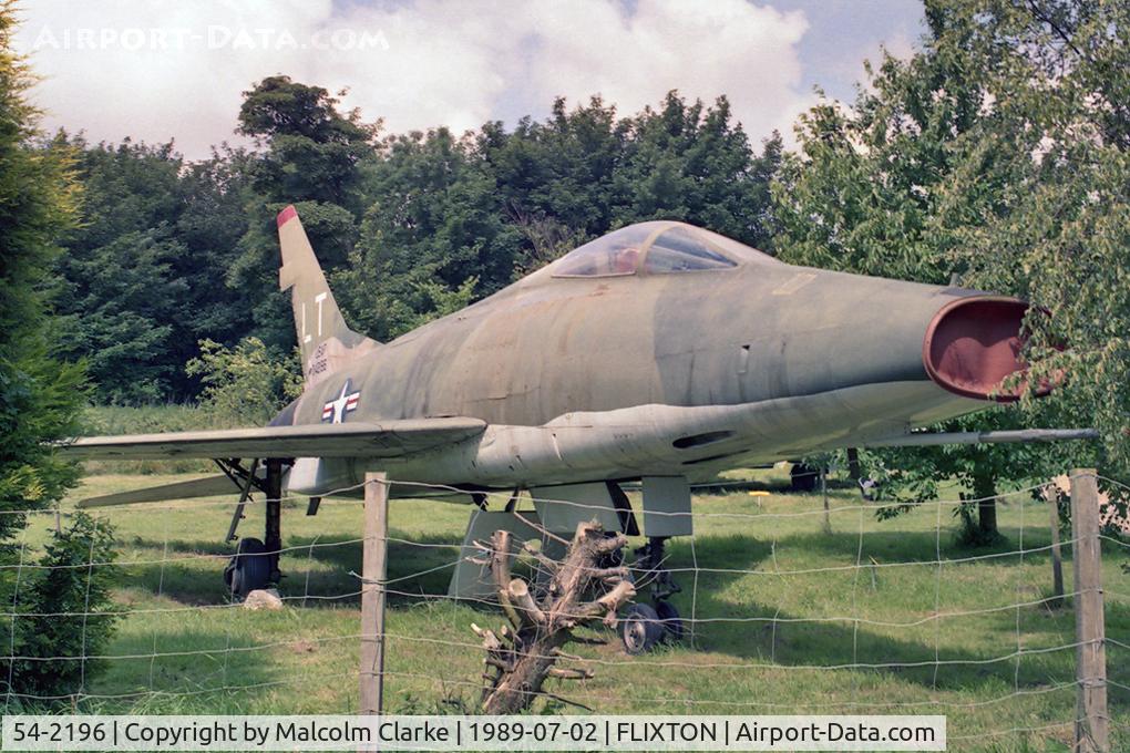 54-2196, 1956 North American F-100D Super Sabre C/N 223-76, North American F-100D Super Sabre at the Norfolk and Suffolk Aviation Museum, Flixton in 1989.