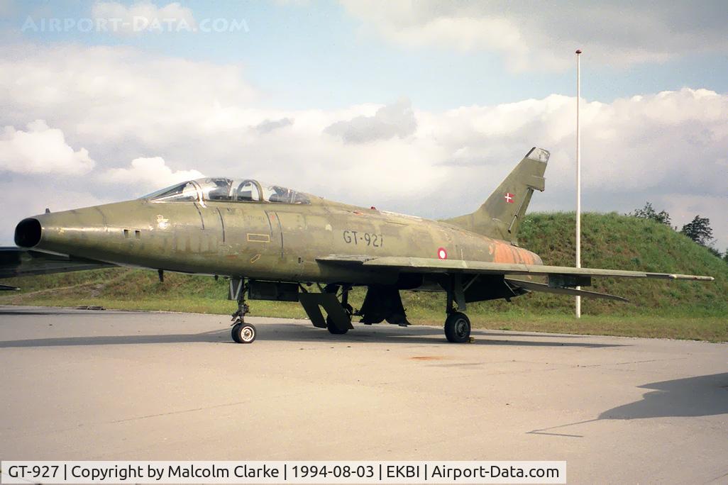 GT-927, 1956 North American TF-100F Super Sabre C/N 243-203, North American TF-100F Super Sabre. Ex USAF 56-3927 at Mobilium, the Danish Air Museum, Billund (now closed).