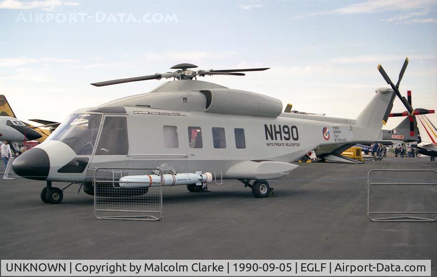 UNKNOWN, Helicopters Various C/N unknown, NH Industries NH-9 at Farnborough in 1990.
