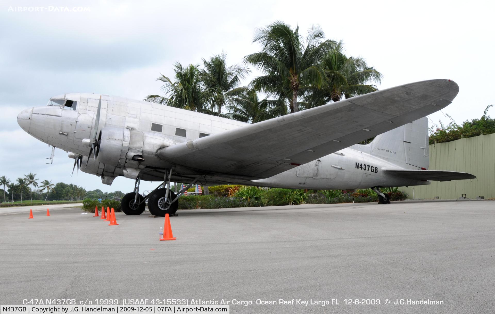 N437GB, 1944 Douglas DC3C-S1C3G (C-47A) C/N 19999, overcast day at Ocean Reef