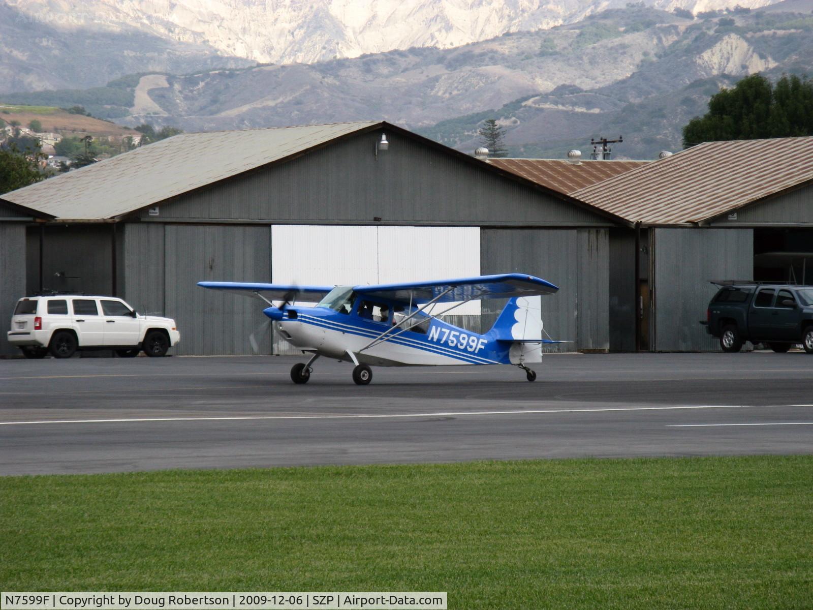 N7599F, 1970 Champion 7ECA Citabria C/N 745-70, 1970 Champion 7ECA CITABRIA, Lycoming O-235 115 Hp, Young Eagles flight taxi to Rwy 04
