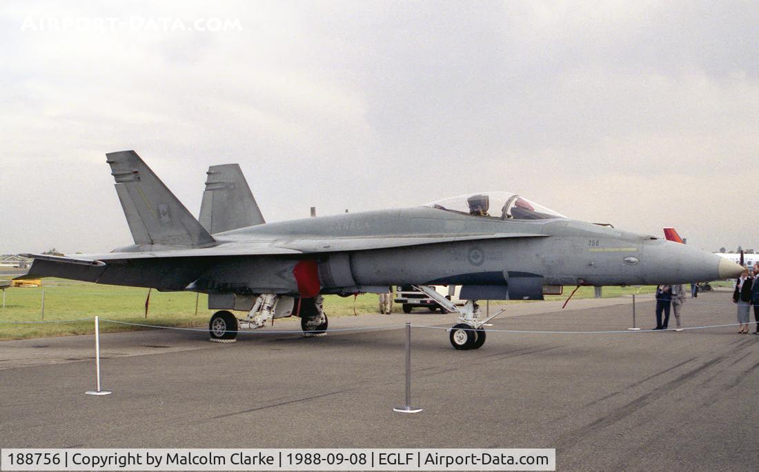 188756, McDonnell Douglas CF-188A Hornet C/N 0388/A325, McDonnell Douglas CF-188A Hornet. From 1st CAG, Sollingen and seen at the 1988 Farnborough Airshow.