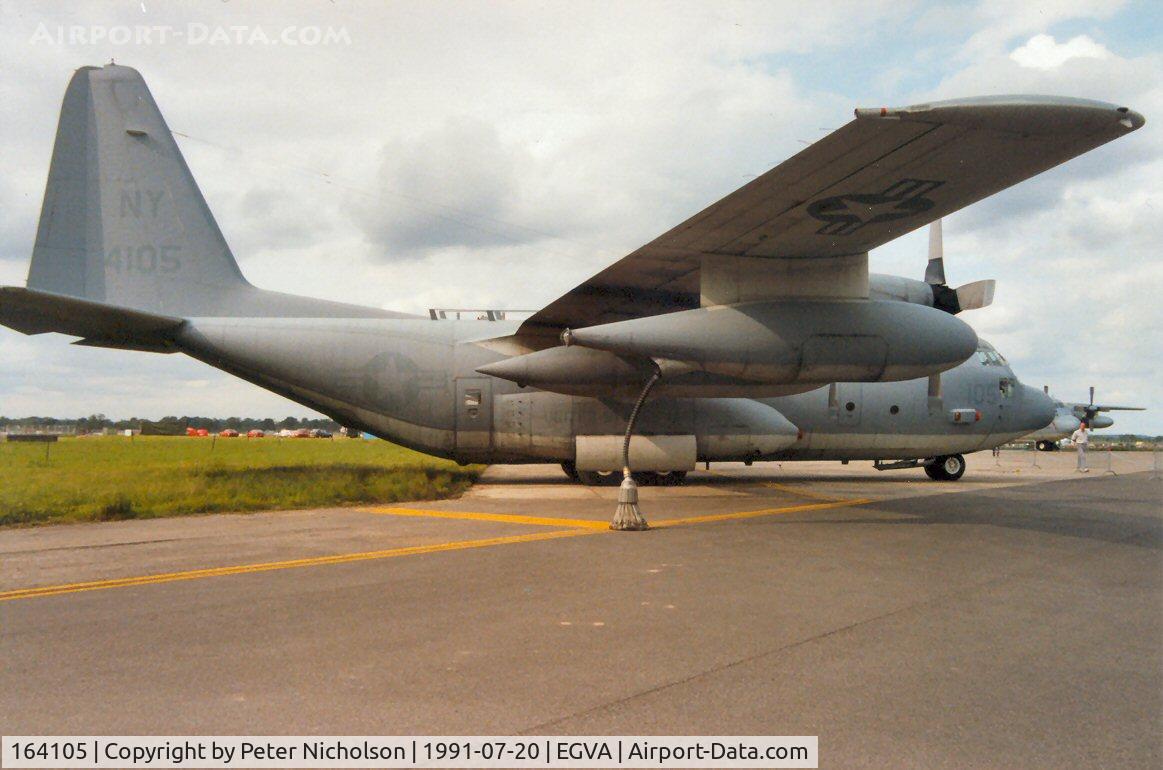 164105, 1987 Lockheed KC-130T Hercules C/N 382-5147, KC-130T Hercules of Marine Aerial Refueller Transport Squadron VMGR-452 based at Stewart ANG Base, New York on display at the 1991 Intnl Air Tattoo at RAF Fairford.