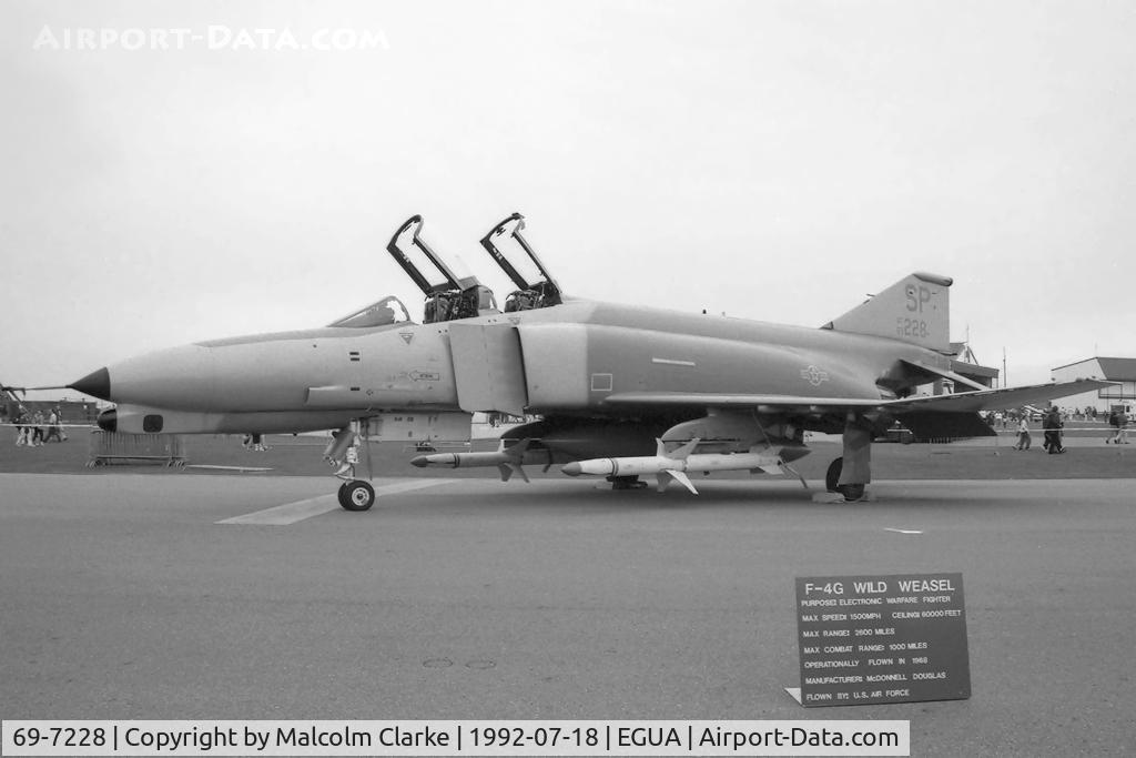 69-7228, 1969 McDonnell Douglas F-4G Phantom II C/N 3893, McDonnell Douglas F-4G Phantom II at RAF Upper Heyford in 1992.