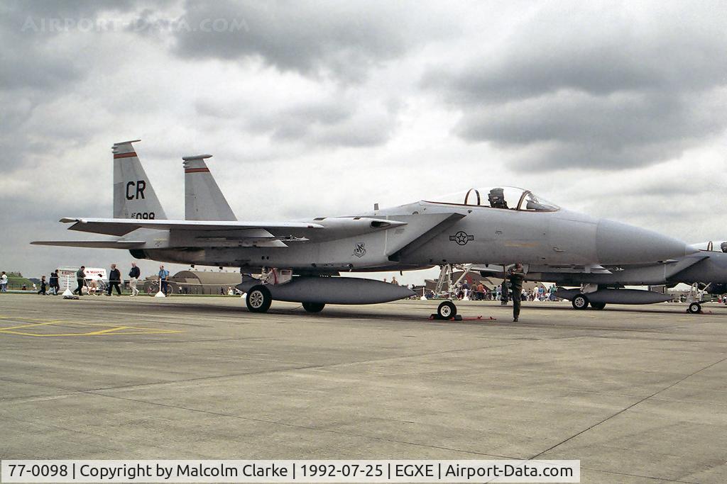 77-0098, McDonnell Douglas F-15A Eagle C/N 0381/A310, McDonnell Douglas F-15A Eagle at RAF Leemings Country Fair and Airshow in 1992