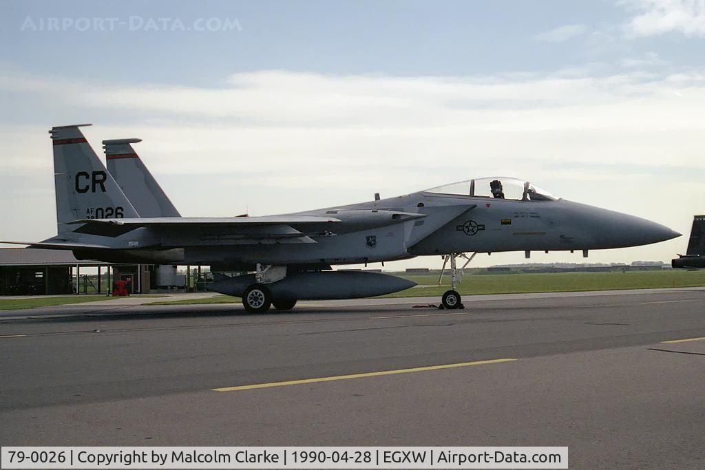 79-0026, McDonnell Douglas F-15C Eagle C/N 0559/C095, McDonnell Douglas F-15C Eagle. Flown by 78TFG/632TFS based at Soesterberg at RAF Waddington's Photocall 90.