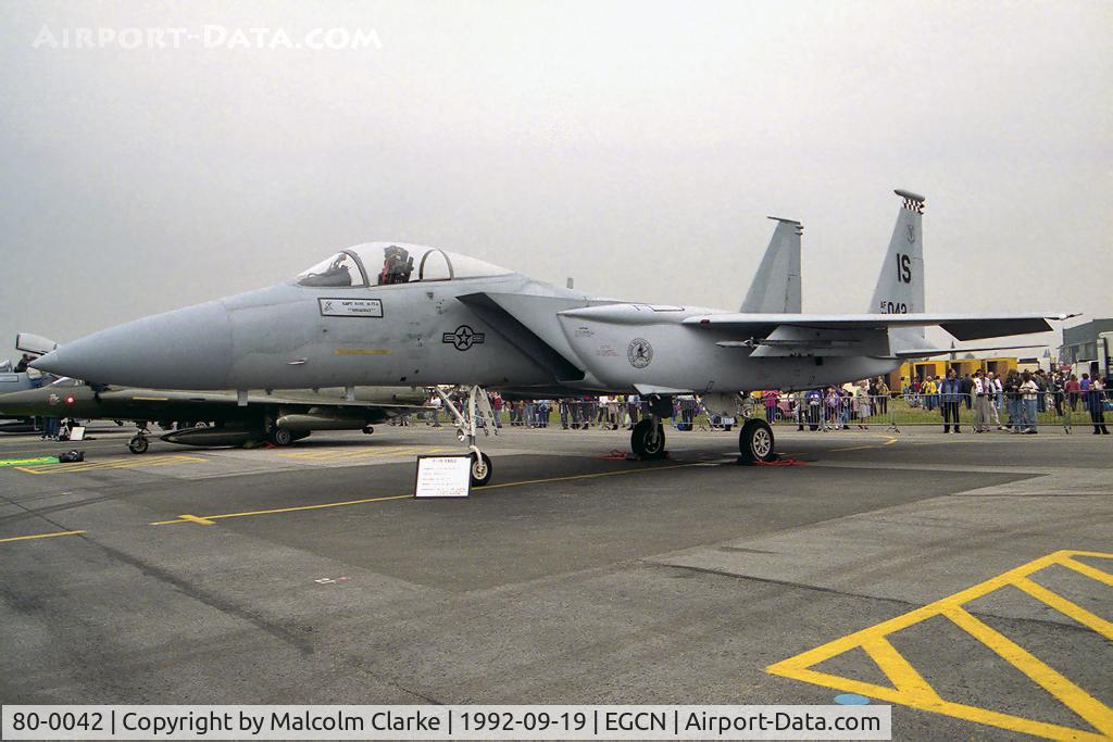 80-0042, McDonnell Douglas F-15C Eagle C/N 0707/C191, McDonnell Douglas F-15C Eagle from 57FS Kefkavik at RAF Finningley Air Show in 1992