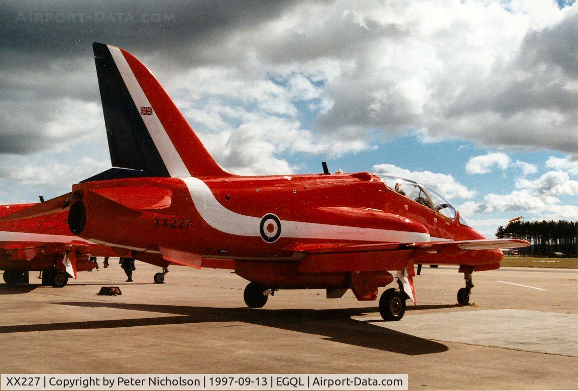 XX227, 1978 Hawker Siddeley Hawk T.1A C/N 063/312063, Hawk T.1A of the Red Arrows aerobatic display team at the 1997 RAF Leuchars Airshow.