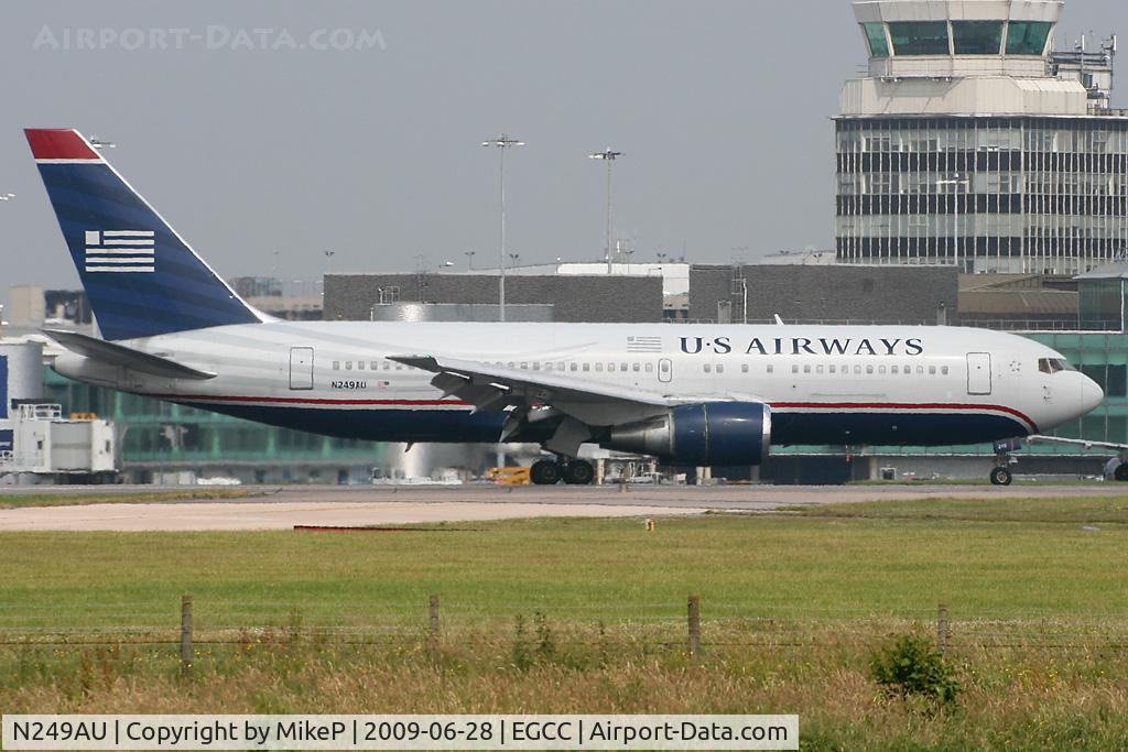 N249AU, 1987 Boeing 767-201 C/N 23901, Arriving on Runway 05L on a  warm & muggy Summer morning.