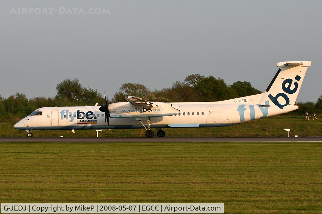 G-JEDJ, 2002 De Havilland Canada DHC-8-402Q Dash 8 C/N 4058, Arriving on Runway 05R.