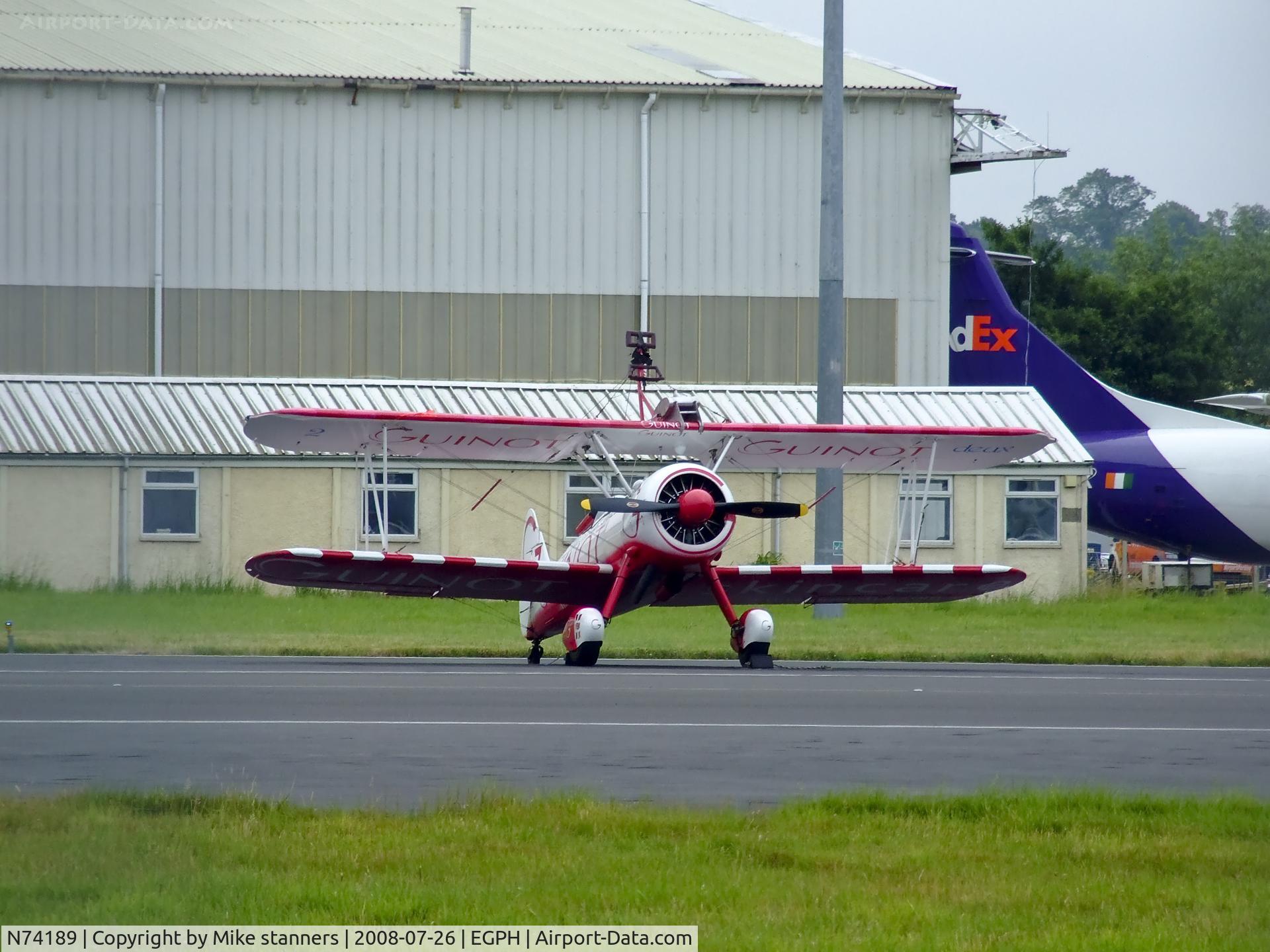 N74189, 1941 Boeing PT-17/R985 Kaydet (A75N1) C/N 75-717, Boeing stearman at EDI for the East fortune airshow