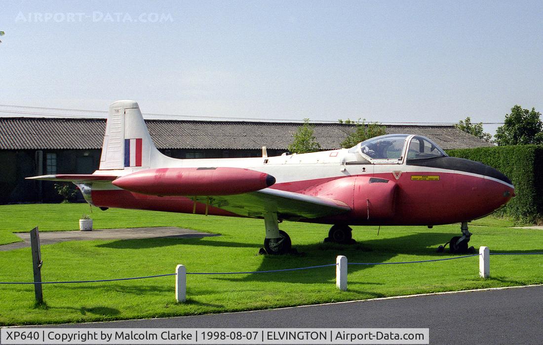 XP640, BAC 84 Jet Provost T.4 C/N PAC/W/16912, BAC 84 Jet Provost T4. Formerly from RAF No 1 SoTT, Halton. Seen at the Yorkshire Air Museum, Elvington, UK in 1998.