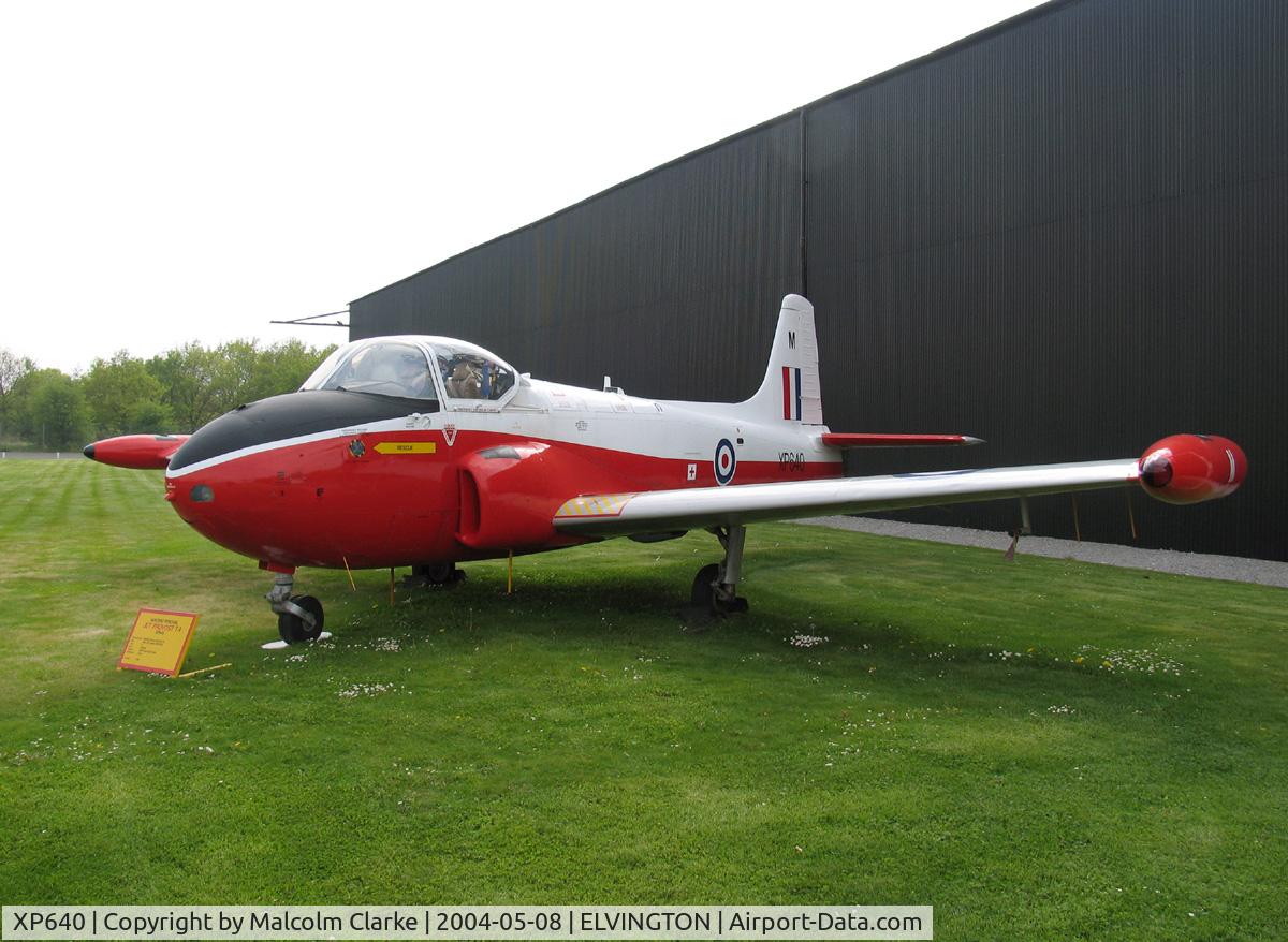 XP640, BAC 84 Jet Provost T.4 C/N PAC/W/16912, BAC 84 Jet Provost T4. Formerly from RAF No 1 SoTT, Halton. Seen at the Yorkshire Air Museum, Elvington, UK in 2004.