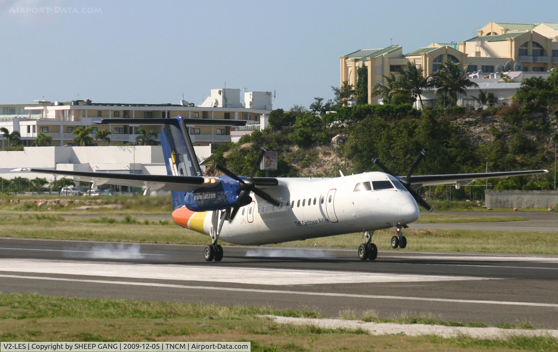 V2-LES, 1995 De Havilland Canada DHC-8-311 Dash 8 C/N 412, Liat just landing at tncm