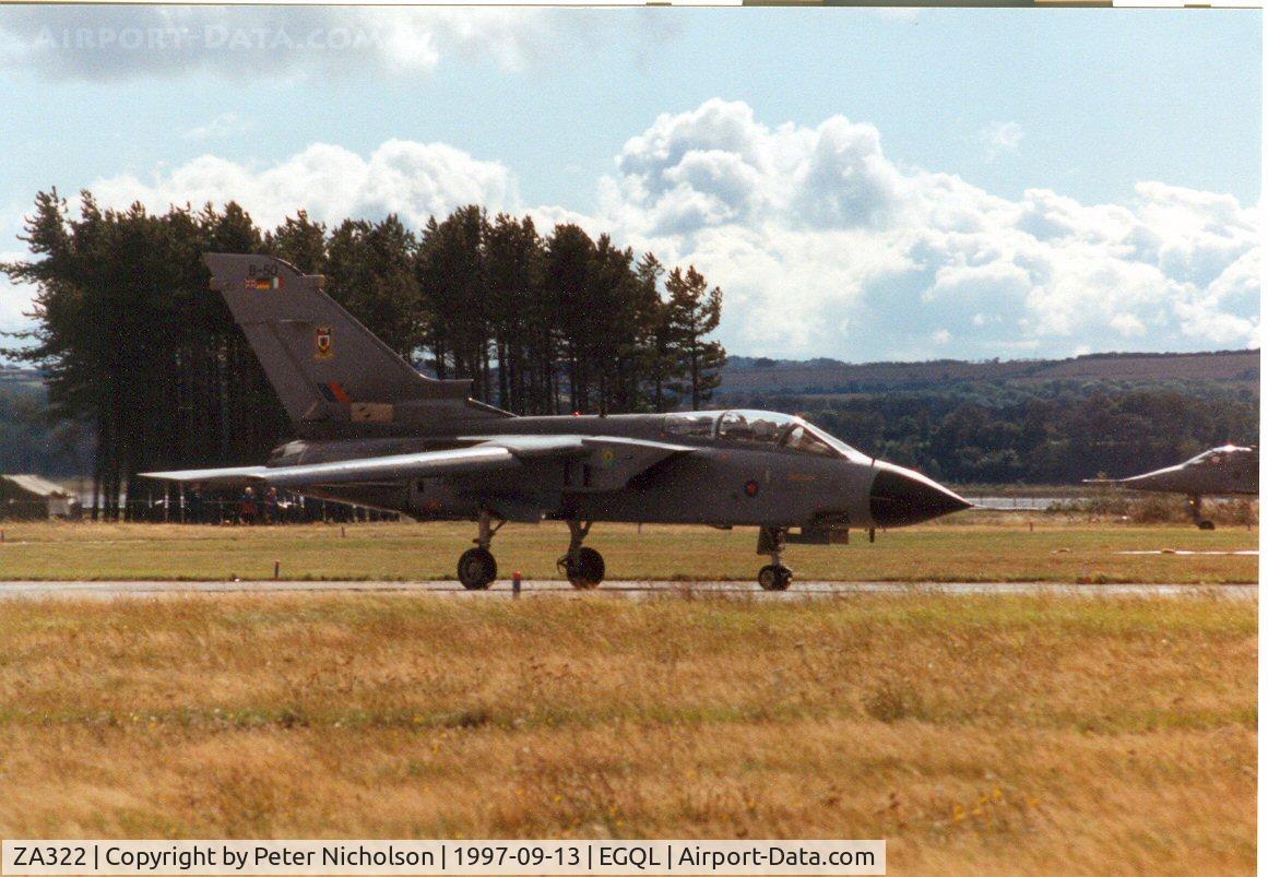 ZA322, 1980 Panavia Tornado GR.1 C/N 009/BS002/3004, Tornado GR.1 of the Tri-National Tornado Training Establishment preparing for display at the 1997 RAF Leuchars Airshow.
