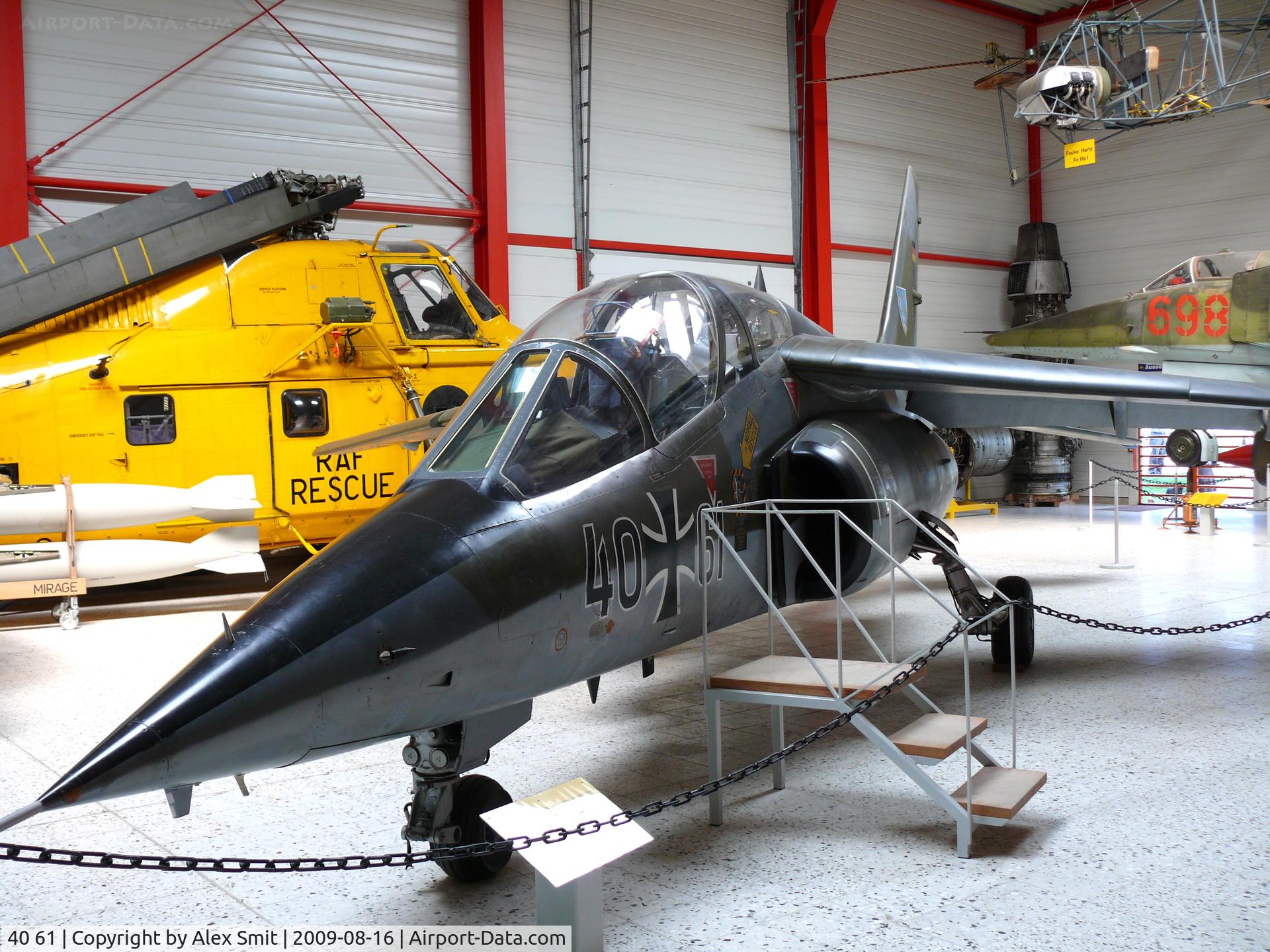 40 61, Dassault-Dornier Alpha Jet A C/N 0061, Dassault/Dornier Alpha Jet A 40+61 German Air Force in the Hermerskeil Museum Flugausstellung Junior
