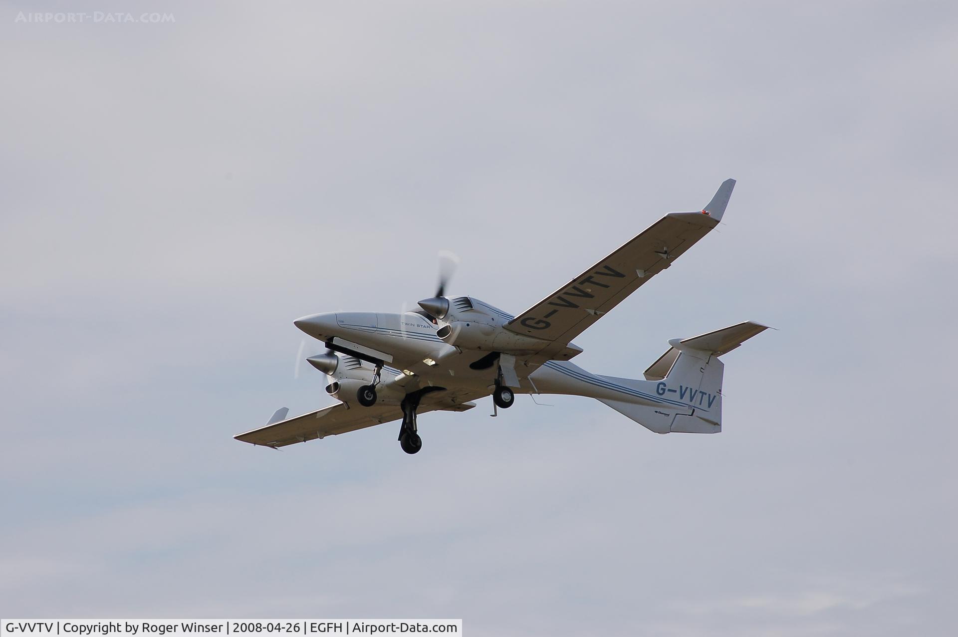 G-VVTV, 2006 Diamond DA-42 Twin Star C/N 42.170, Visiting Twin Star departing Swansea Airport