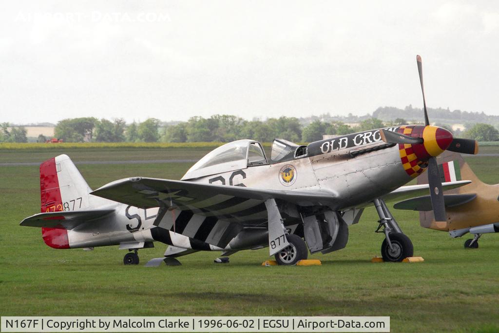 N167F, 1944 North American P-51D Mustang C/N 122-40417, North American P-51D Mustang. Operated by the Scandinavian Historic Flight as 44-73877 'Old Crow'. Duxford 1996.
