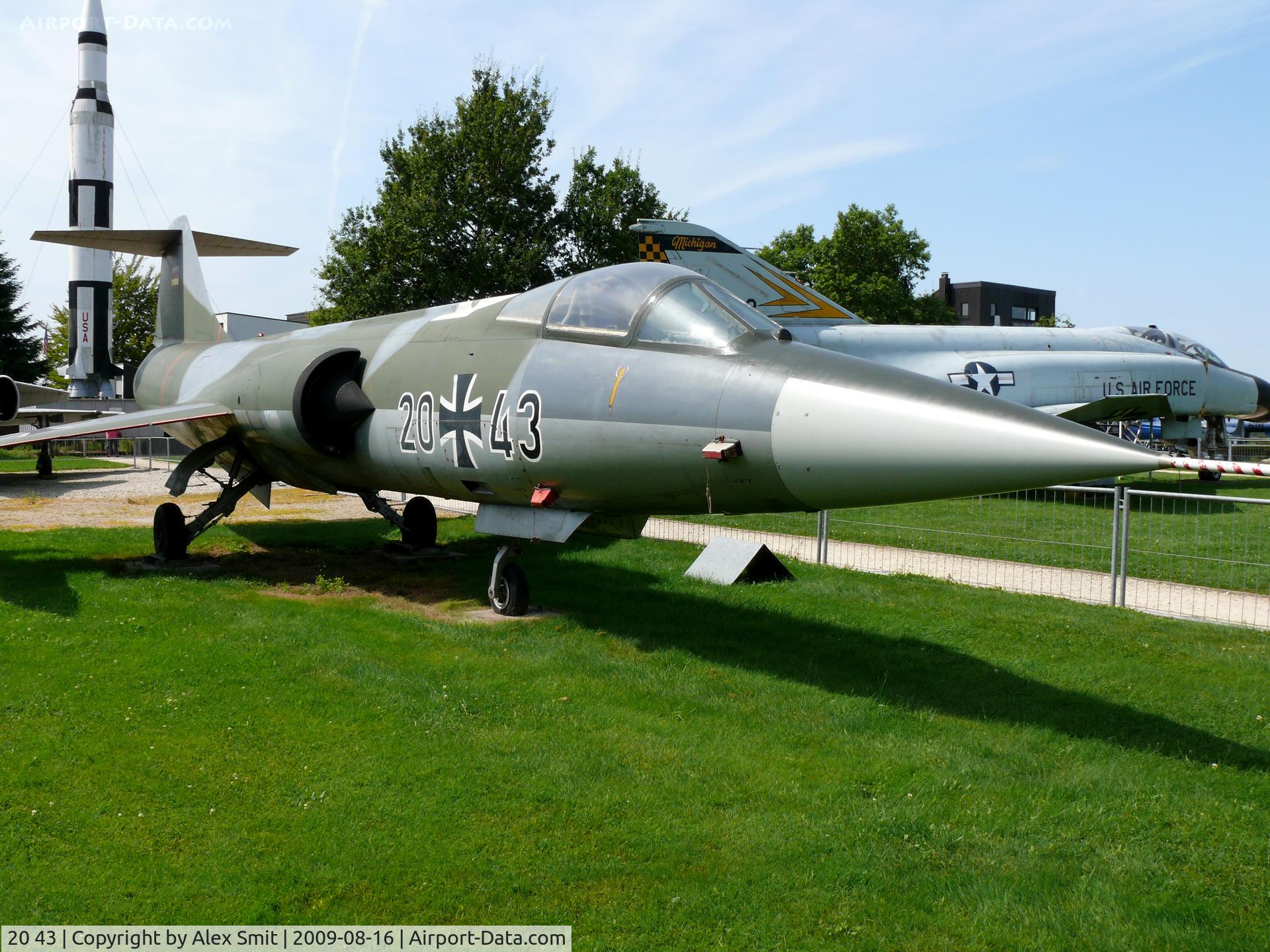 20 43, Lockheed F-104G Starfighter C/N 683-2050, Lockheed F-104G Starfighter 20+43 German Air Force in the Hermerskeil Museum Flugausstellung Junior