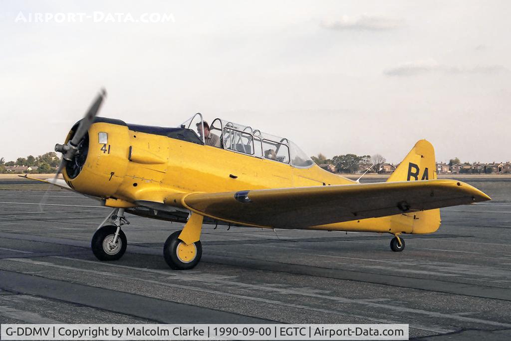 G-DDMV, 1952 North American T-6G Texan C/N 168-313, North American T-6G Texan at Cranfield Airport in 1990.