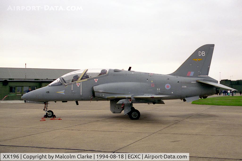 XX196, 1978 Hawker Siddeley Hawk T.1A C/N 043/312043, Hawker Siddeley Hawk T1A. From RAF No 4 FTS/208(R) Sqn Valley at RAF Coningby's Photocall 94.