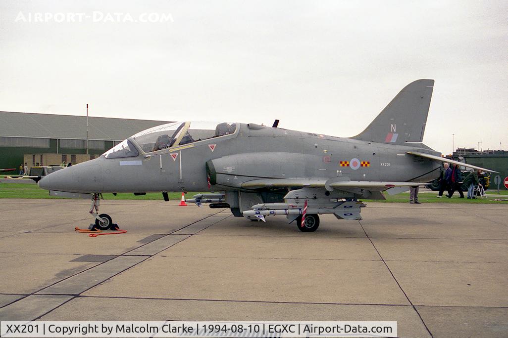 XX201, 1978 Hawker Siddeley Hawk T.1A C/N 048/312048, Hawker Siddeley Hawk T1. From RAF No 7 FTS/92(R), Chivenor at RAF Coningsby's Photocall 94.