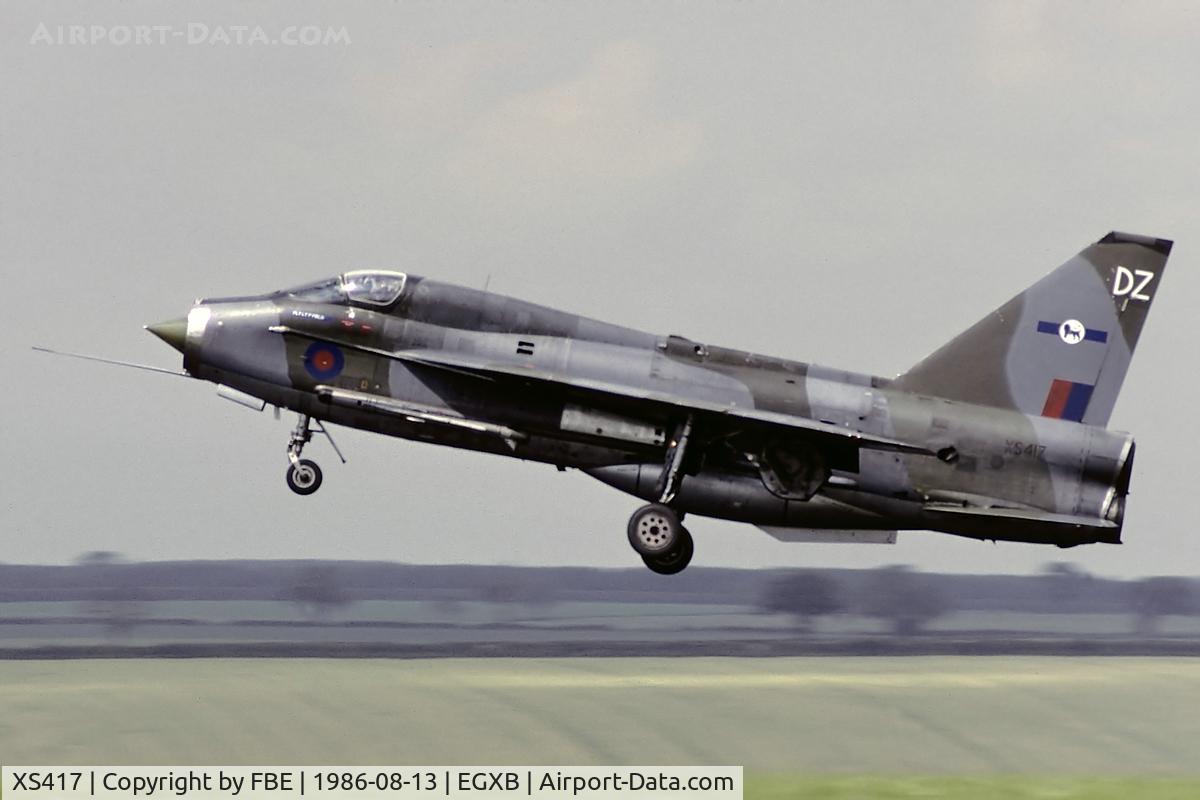 XS417, 1964 English Electric Lightning T.5 C/N 95002, low approach at RAF Binbrook