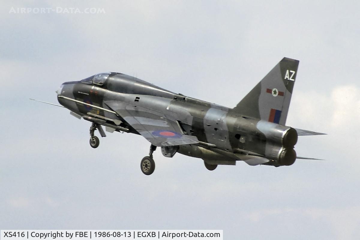 XS416, 1962 English Electric Lightning T.5 C/N 95001, low approach at RAF Binbrook