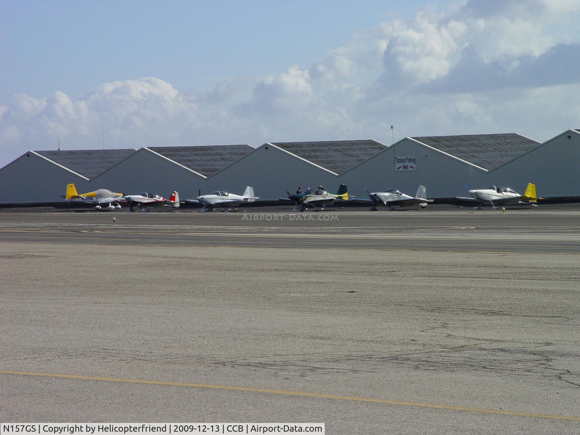 N157GS, 1997 Vans RV-6 C/N 20480, Parked in order, L to R, N157GS, N655RV, N628PV, N434DR, N61ED