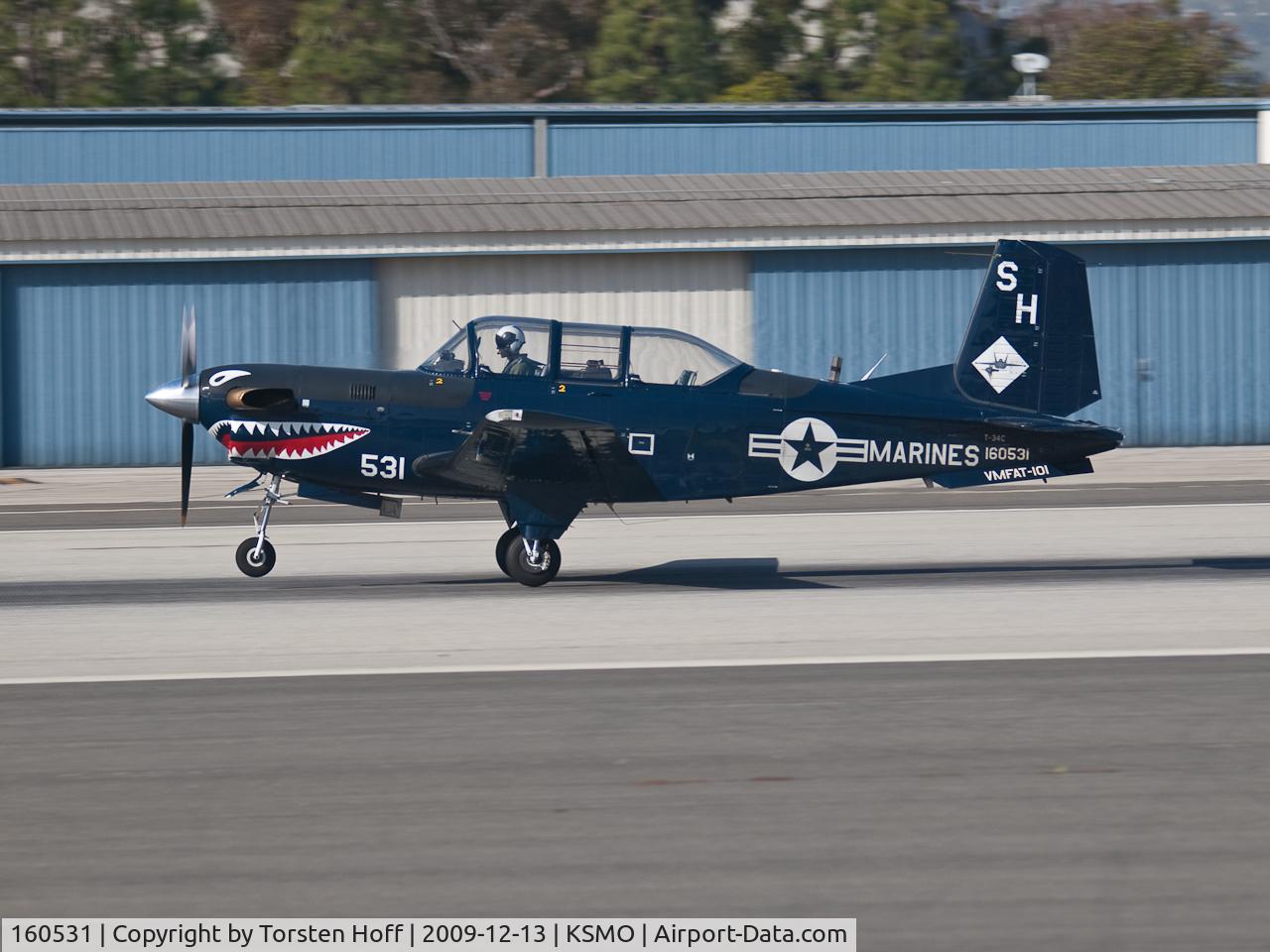 160531, Beech T-34C Turbo Mentor C/N GL-88, 160531 departing from RWY 21