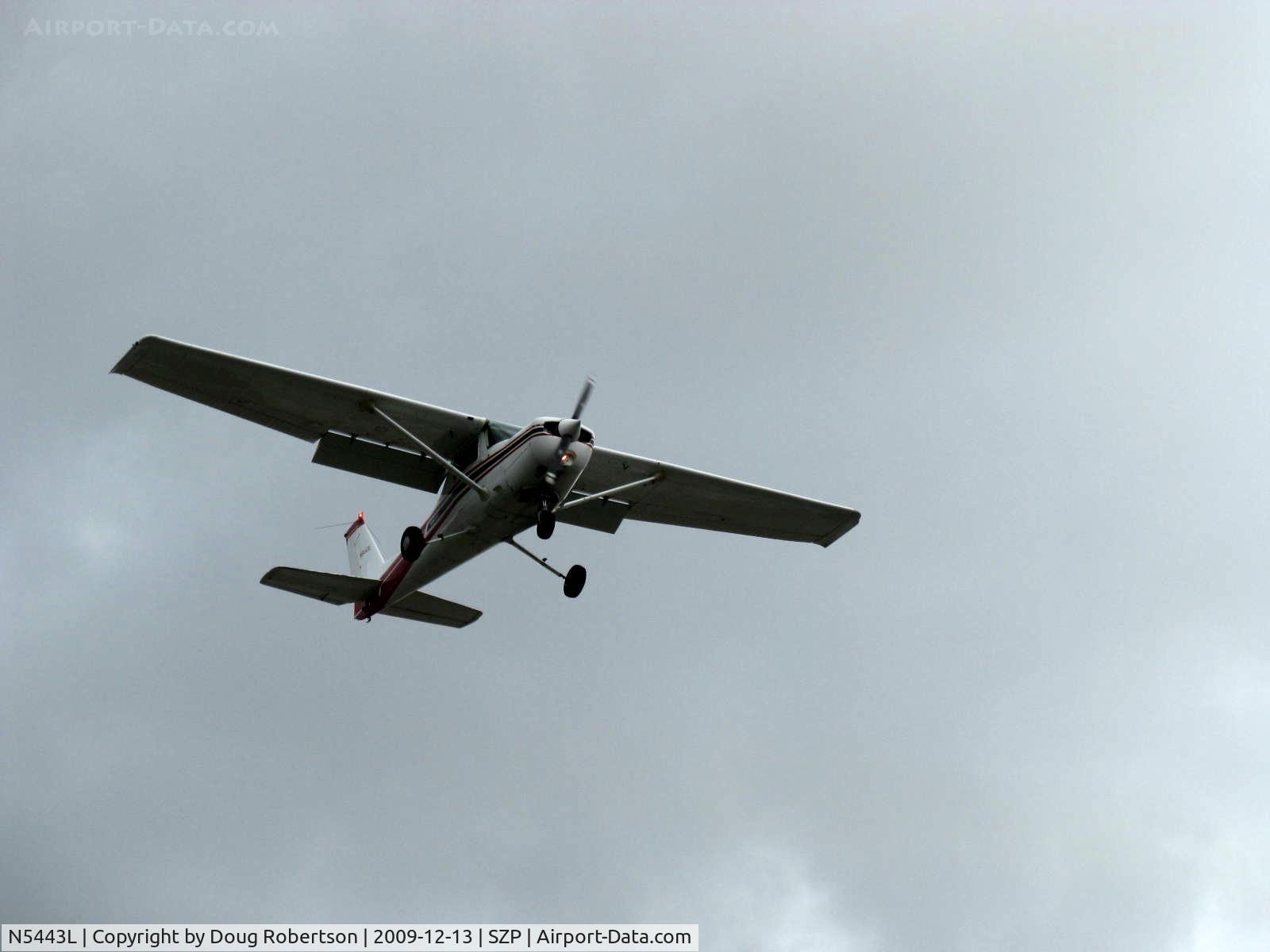 N5443L, 1980 Cessna 152 C/N 15284315, 1980 Cessna 152 II, Lycoming O-235 110 Hp, on final Rwy 22